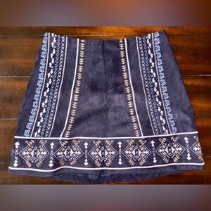 Abercrombie & Fitch navy blue faux suede A line mini skirt